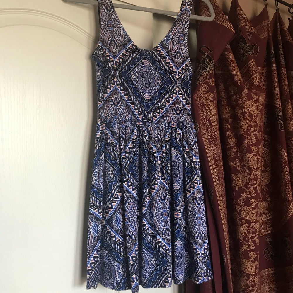 Great condition BLUE BOHO print dress
